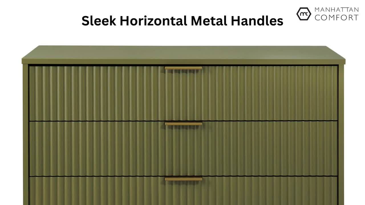 Manhattan Comfort DUMBO 85 in. Golden Brown Mid-Century Modern TV