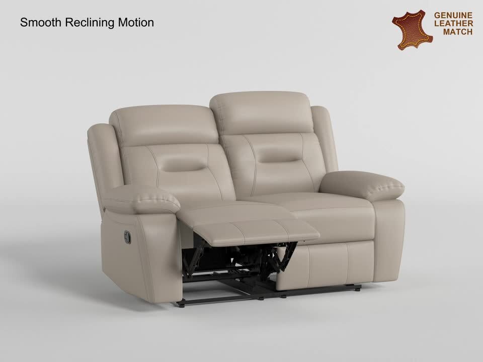 Lazzara Emillia 62.5 in. W Latte Leather 2-Seater Manual Double