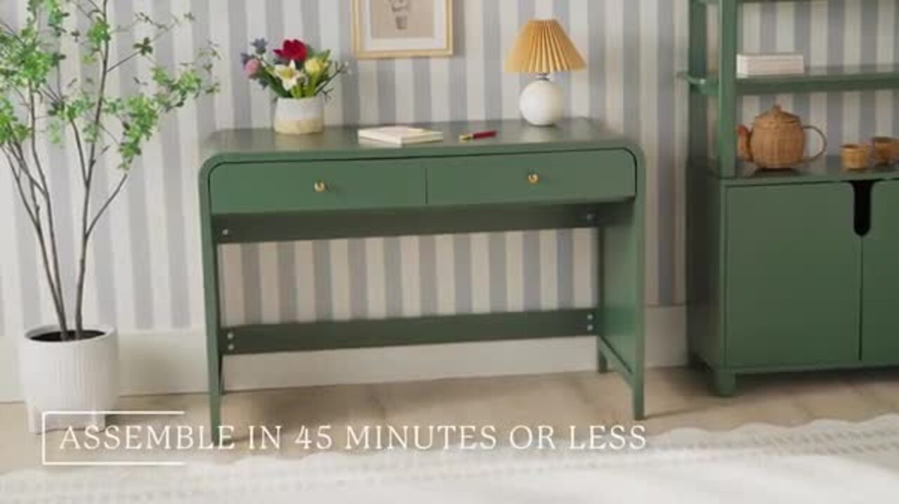 Walker Edison Furniture Company Zoey 45 in. Rectangle Green Modern