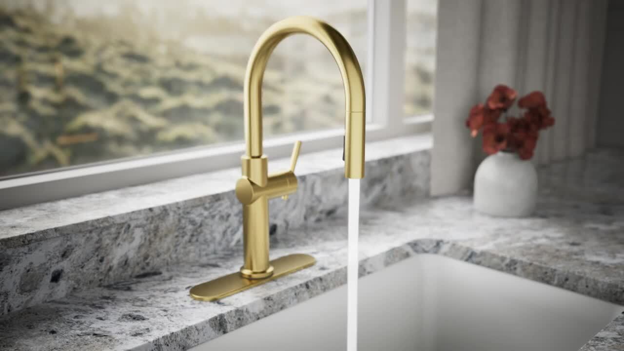 KOHLER Crue Single-Handle Pull-Down Sprayer Kitchen Faucet in