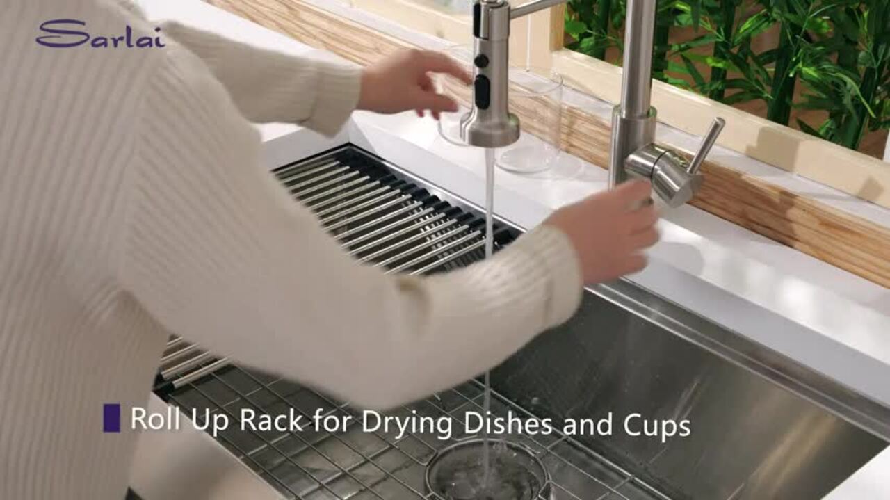 Sarlai 16-Gauge Stainless Steel Drop-In Kitchen Sink with Bottom Grid