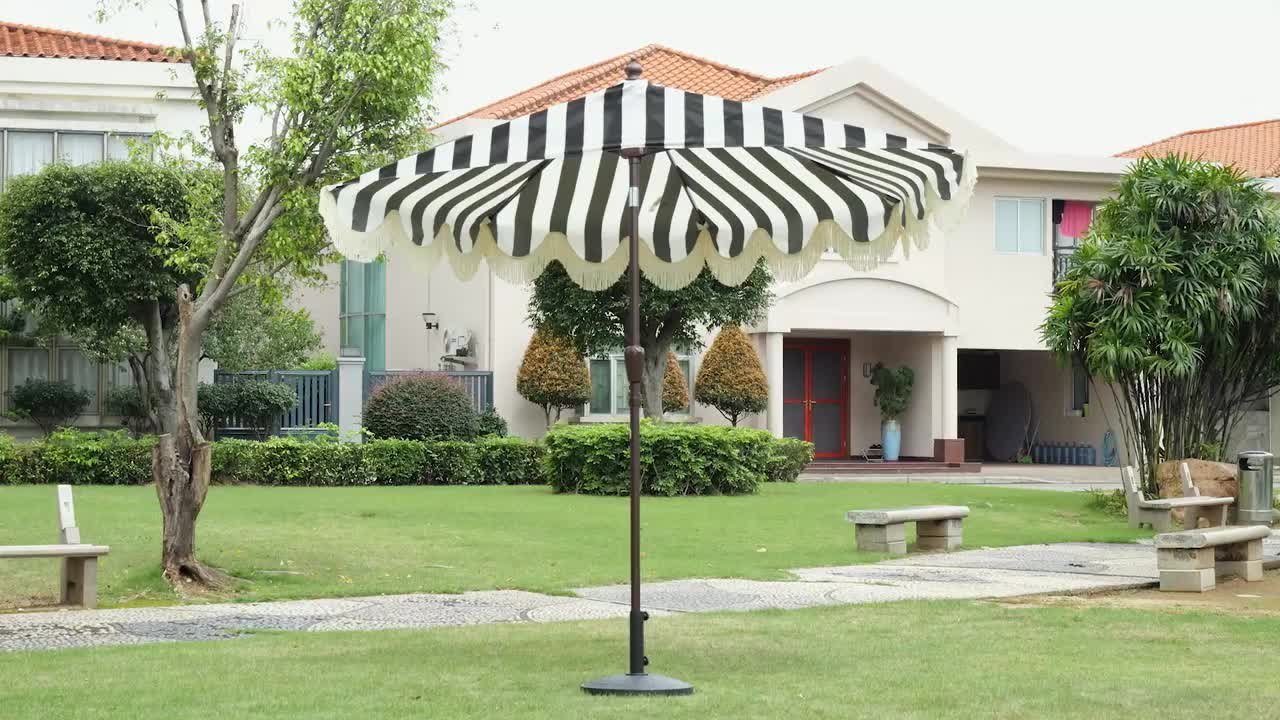 amazon black and white patio umbrella Sunnyglade 7.5' Outdoor Tilt Umbrella Stripe Whether hosting a garden party or enjoying a quiet afternoon Everyone Is Losing It Over