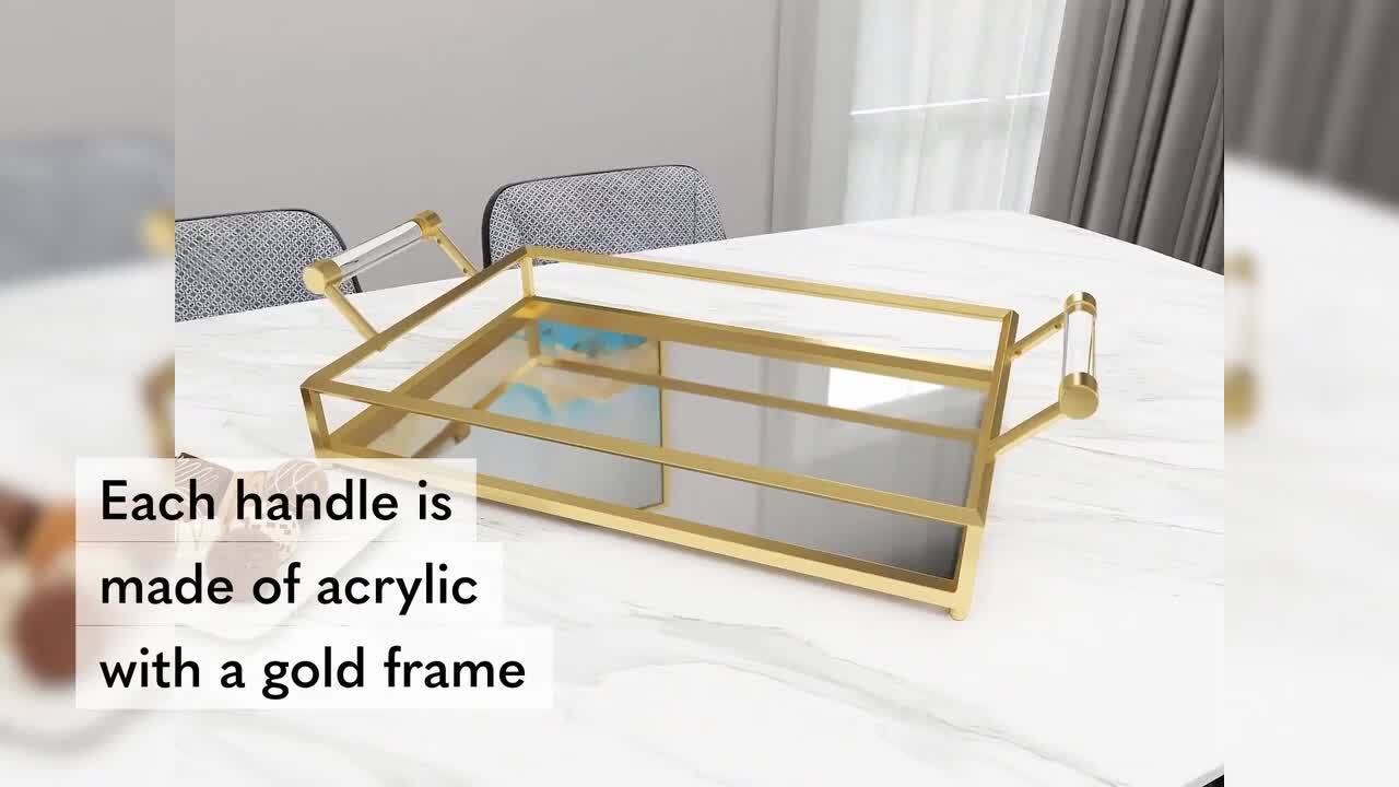 CosmoLiving by Cosmopolitan Gold Metal Mirrored Decorative Tray