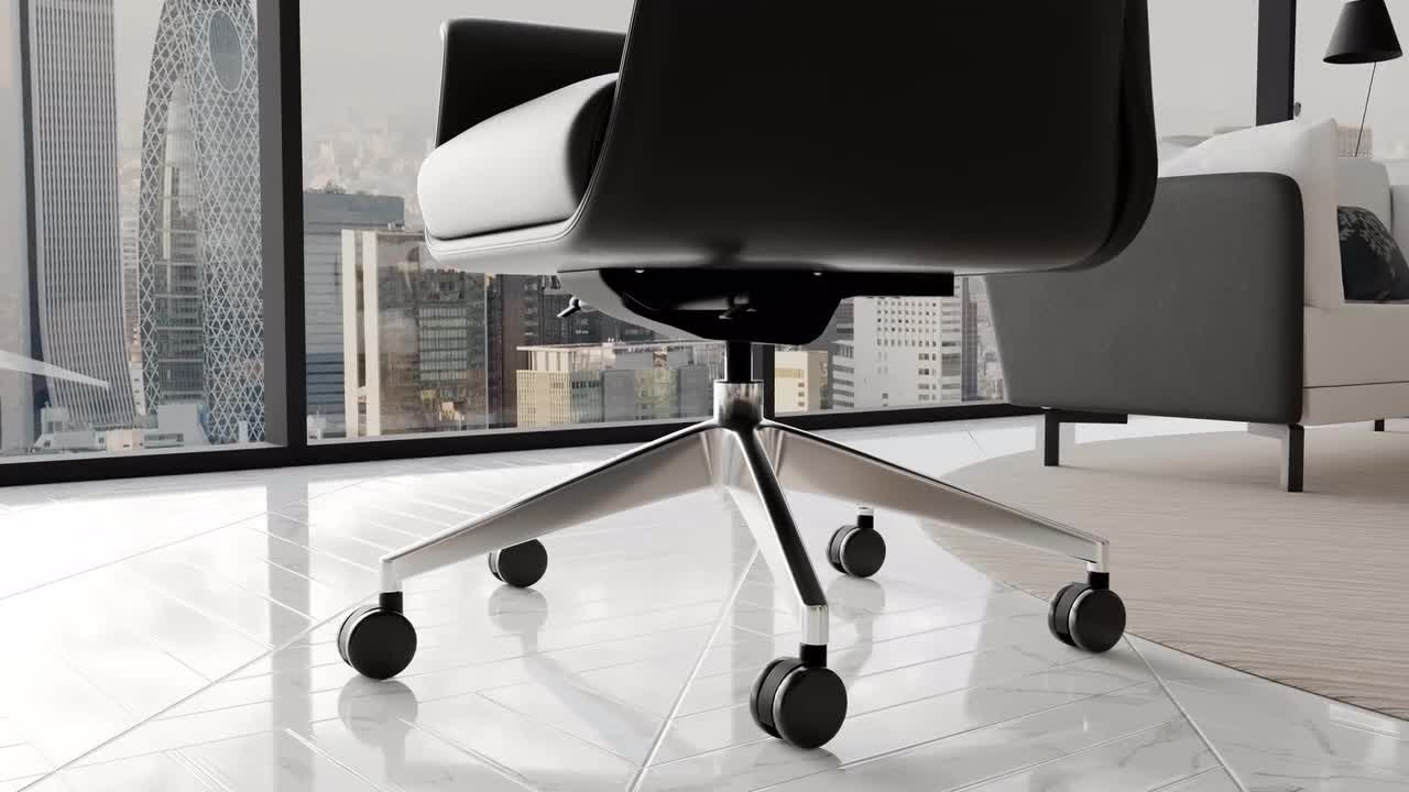 Leisuremod Summit Mid-Century Modern Faux Leather Conference