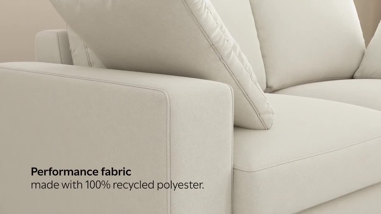 Simpli Home Charlie 78 inch Straight Arm Tightly Woven Performance
