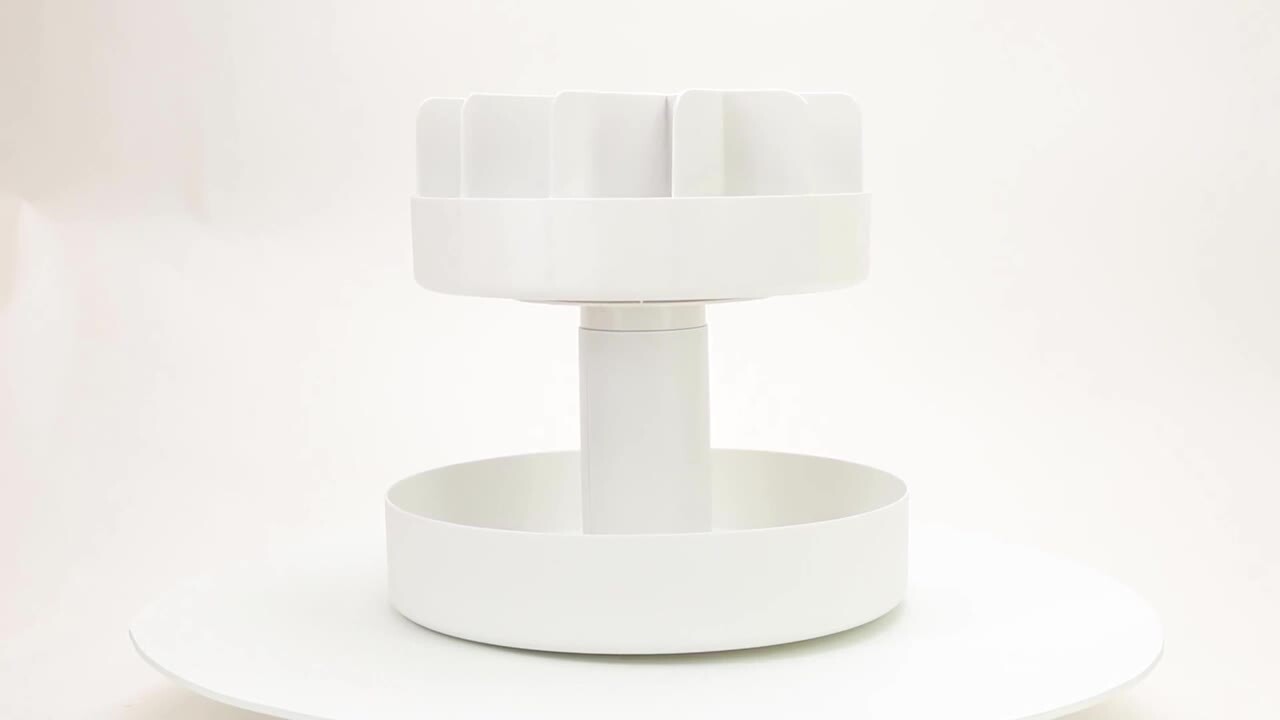 Mind Reader 2-Tier Plastic Snack Carousel Countertop Organizer Lazy Susan - Thumbnail 4