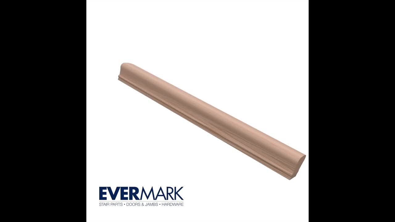 EVERMARK Stair Parts 6045 16 ft. Unfinished Poplar Shoe Rail with Crown Fillet