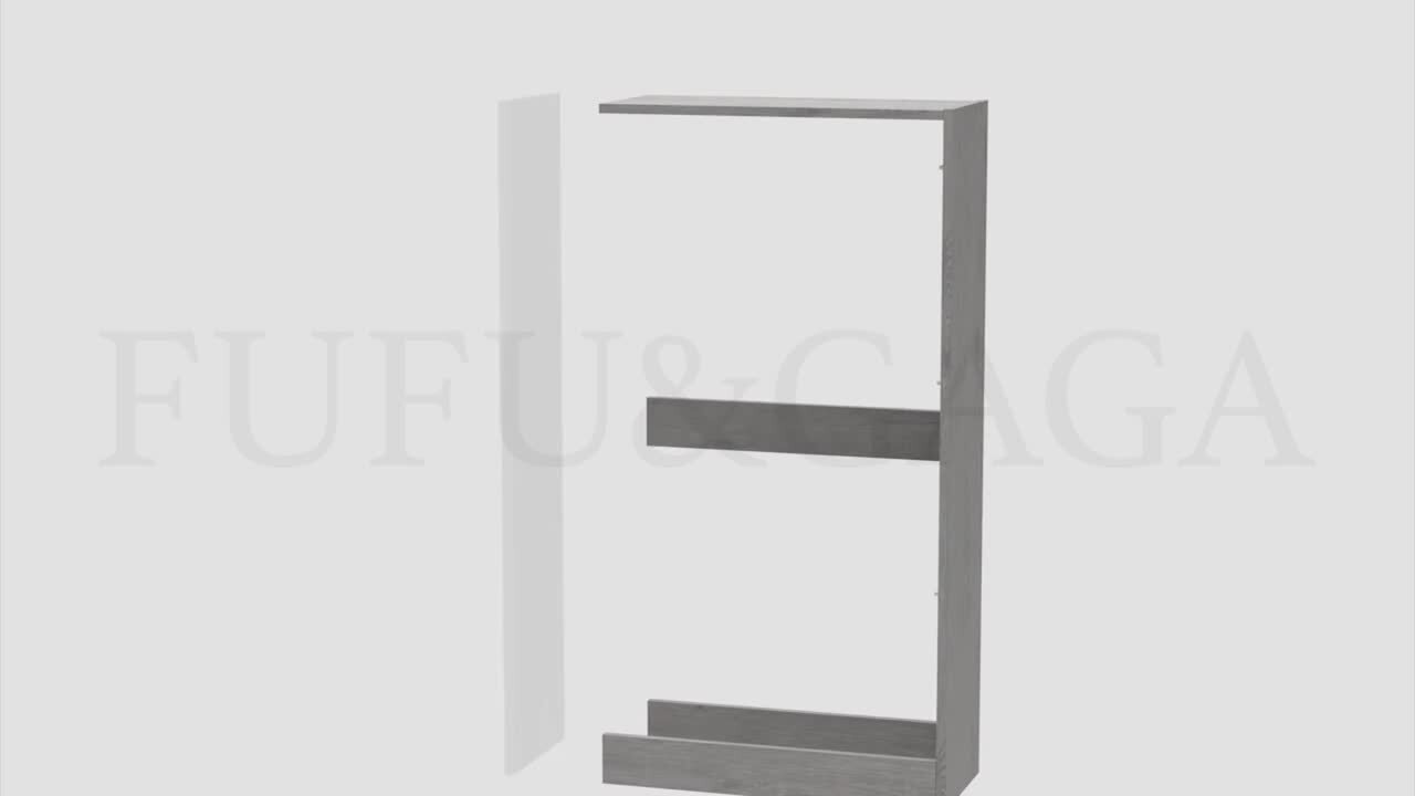 FUFU&GAGA 22.4 in. W x 42.1 in. H 24-Pair Gray Wood 3-Drawer FUFU&GAGA 22.4 in. W x 42.1 in. H 24-Pair Gray Wood 3-Drawer