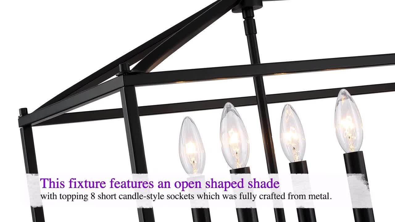 Hunter Stone Creek 5-Light Matte Black Transitional Led Bare Bulb Chandelier