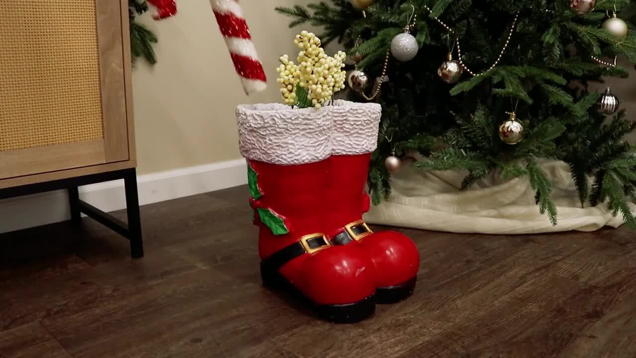 Sunnydaze 13 in. Indoor or Outdoor Polyresin Decoration Santa