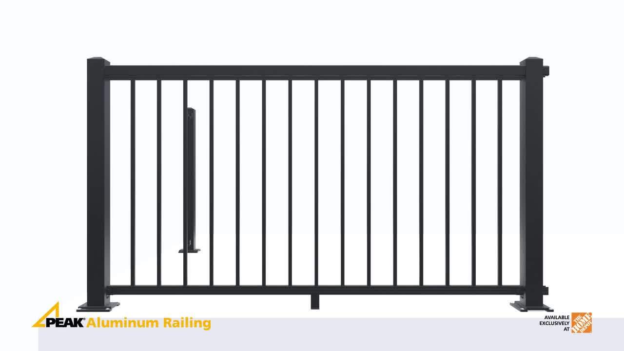 6 ft. Matte Black Aluminum Deck Railing Pre-Assembled Panel for 42 in. High System, image size:1280x720