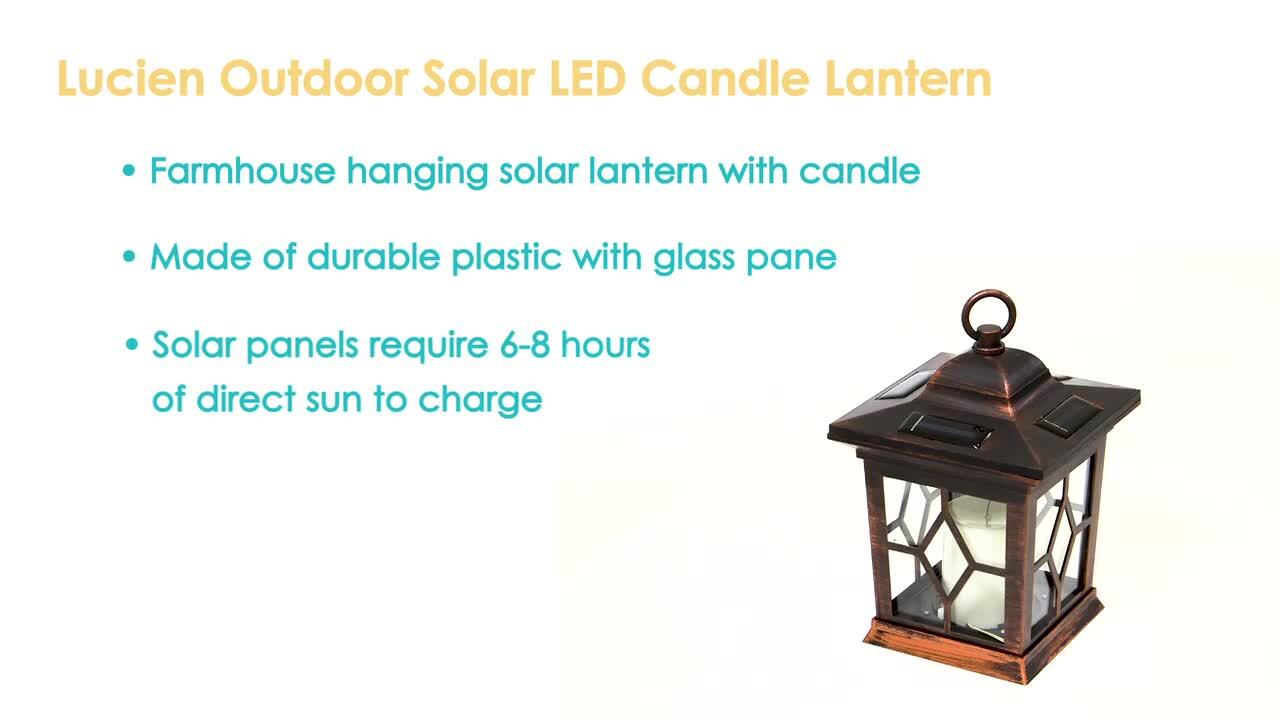 4-Pack Hanging Solar LED Light Candle Lantern 9 Lucien White
