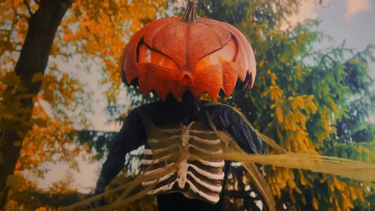 Haunted Hill Farm 9 ft. Pumpkin Sentinel by Tekky, Premium