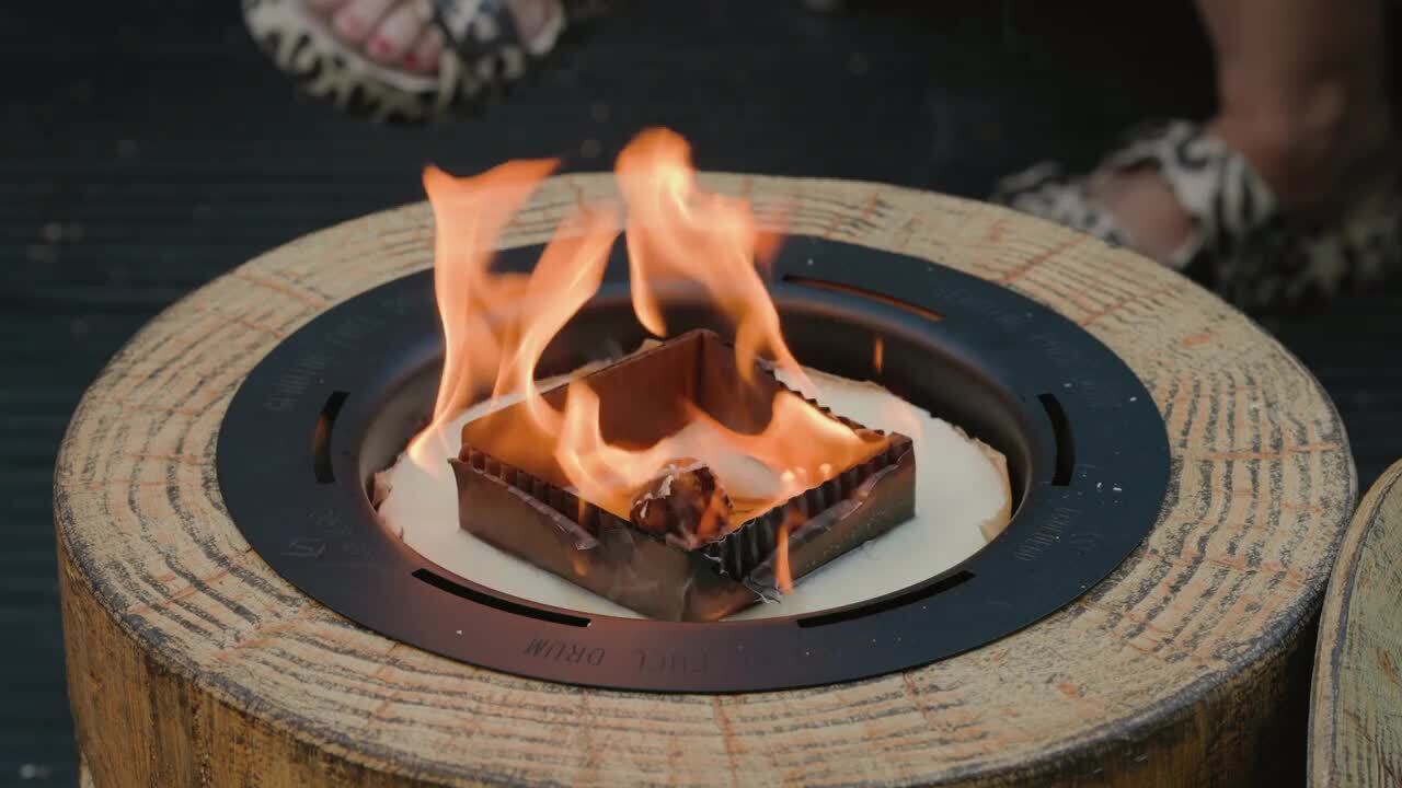 ECOFUEGO El Fuego 11.8 in. Ceramic Original Fire Pit with Wax Fuel