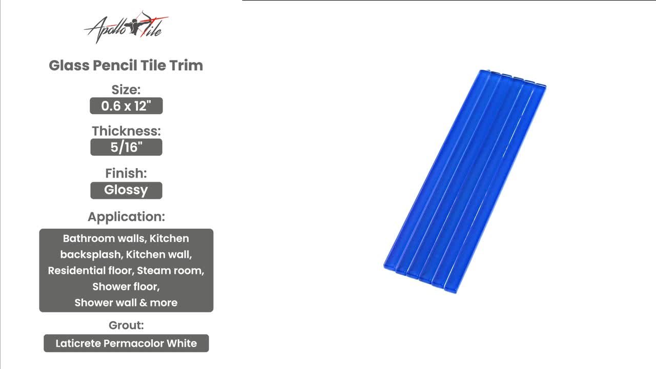 Royal Blue Ceramic Pencil Liner Tile – 1/2" X 6", Glossy, By American Olean 13 thumbnail image