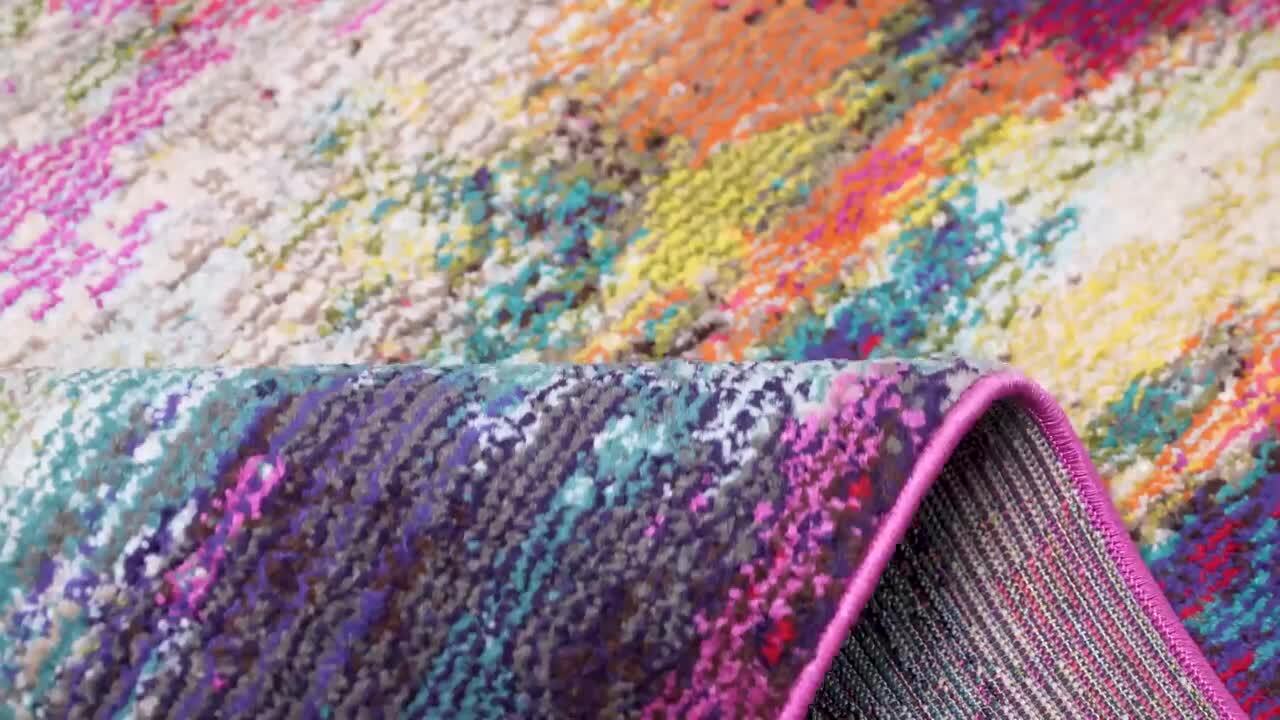 【loomer】Art Rug 18AW Unique Loom Chromatic Multi 10 ft. 6 in. x 16 ft. 5 in. Area Rug