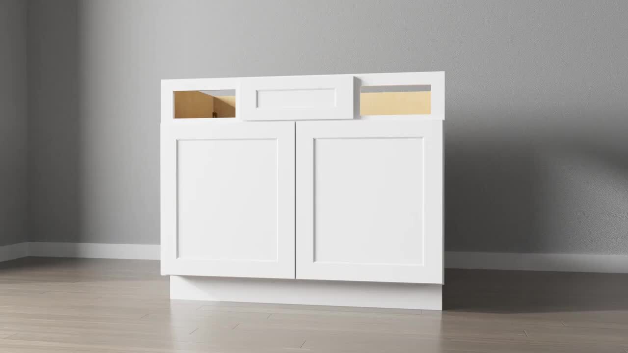 42 in. W x 21 in. D x 34.5 in. H Ready to Assemble Vanity Cabinet with 2-Doors Classic White 42 in. W x 21 in. D x 34.5 in. H Ready to Assemble Vanity Cabinet with 2-Doors Classic White