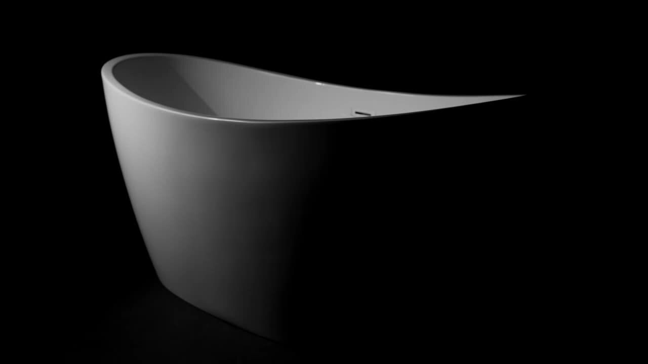 67 in. Acrylic Right Drain Oval Flat Bottom Freestanding Bathtub in White 67 in. Acrylic Right Drain Oval Flat Bottom Freestanding Bathtub in White