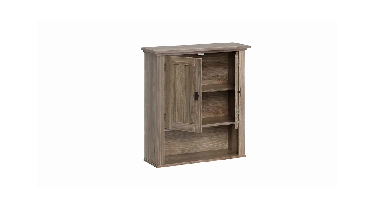 RiverRidge Hayward 22.81-in x 24.5-in x 7.88-in Light Veneer Woodgrain Bathroom Wall Cabinet