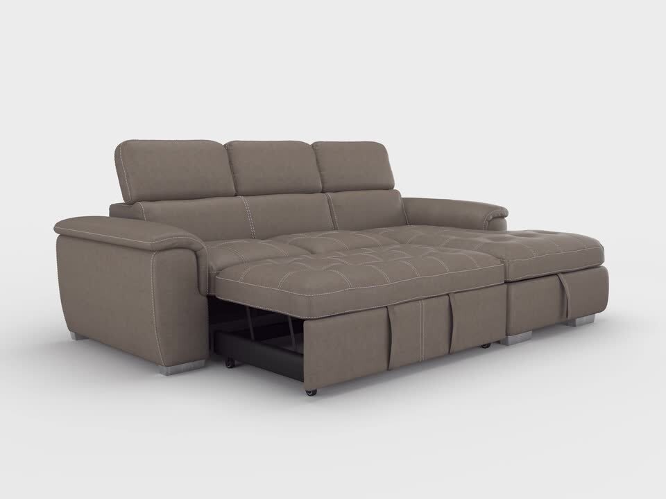 Lazzara Warrick 98 in. Straight Arm 2-piece Microfiber Sectional