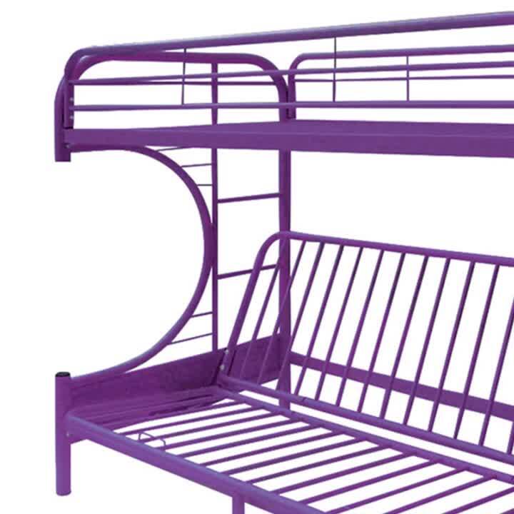 Acme Furniture Eclipse Twin Over Purple Full Metal Kids Bunk