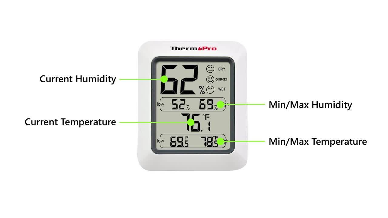 ThermoPro TP50 Digital LCDHygrometer Indoor Thermometer Humidity Monitor w/Tempe ThermoPro TP50 Digital LCDHygrometer Indoor Thermometer Humidity Monitor w/Tempe
