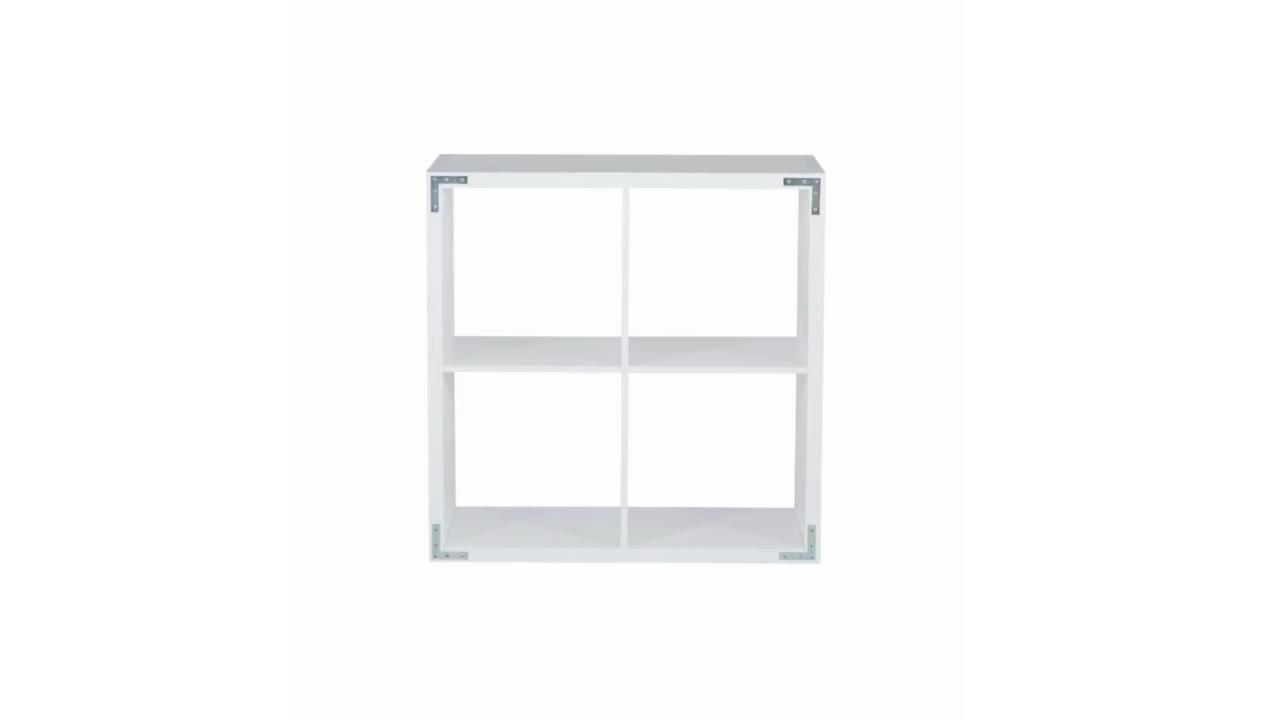 Linon Home Decor Dillon White 4-Cubby Horizontal or Vertical Storage  Cabinet THD02656 - The Home Depot