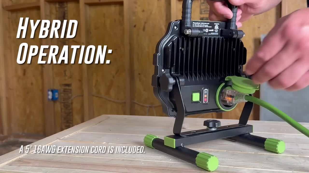 PowerSmith 2-in-1 Hybrid LED Work Light, 5000 Lumen AC Light 1000