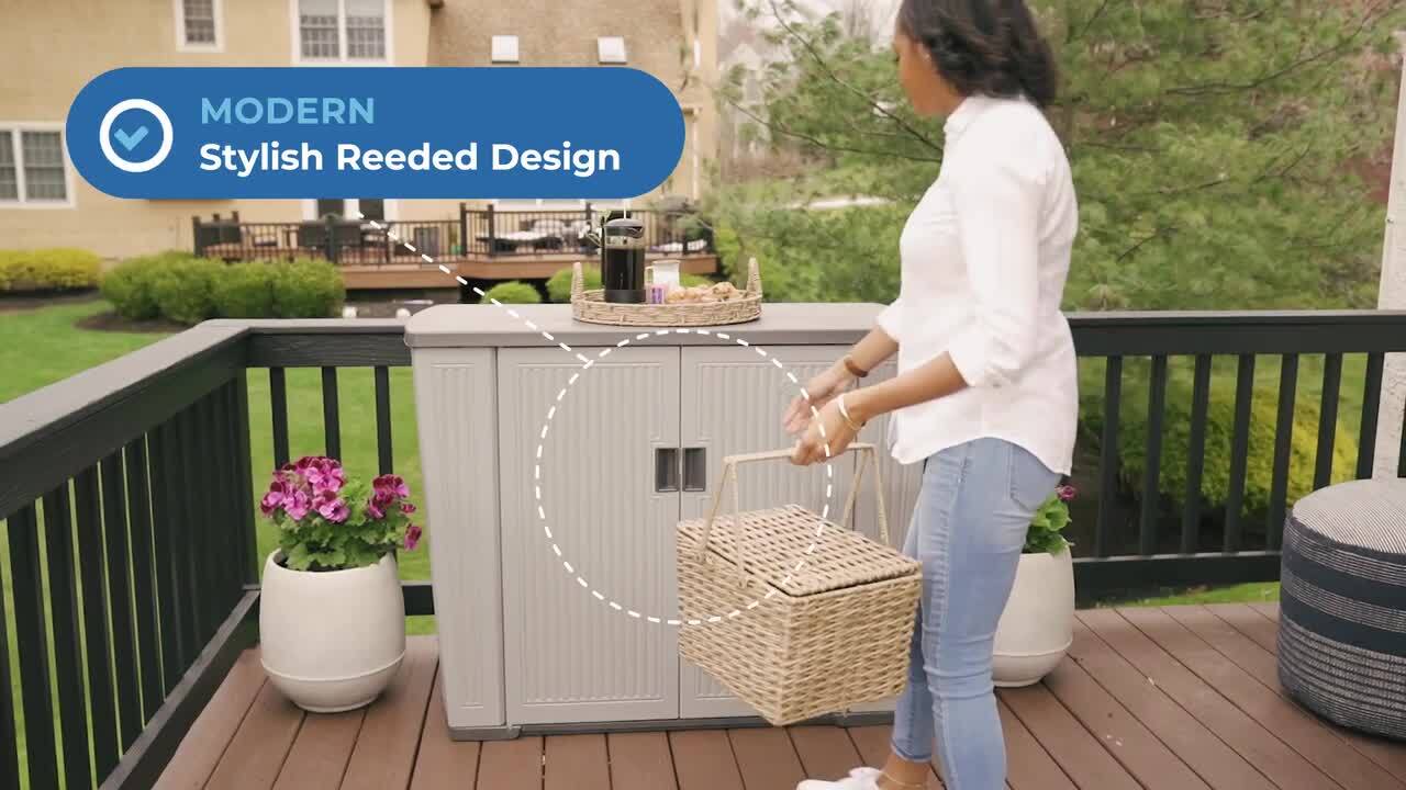 Suncast 130 Gal. Backyard Oasis Vertical Deck Box BMEO1000 - The