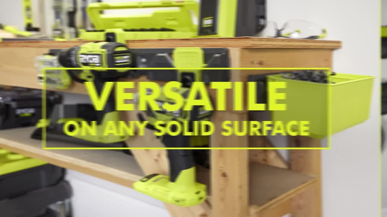 RYOBI LINK Accessory Rail (2-Pack), Double Organizer Bin, and