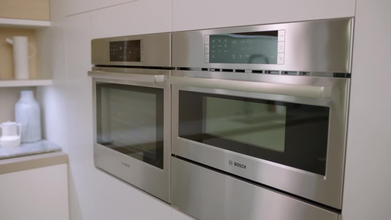 Benchmark Series 30 in. Built In Double Electric Convection Wall Oven with Speed Oven Microwave Combo in Stainless Steel