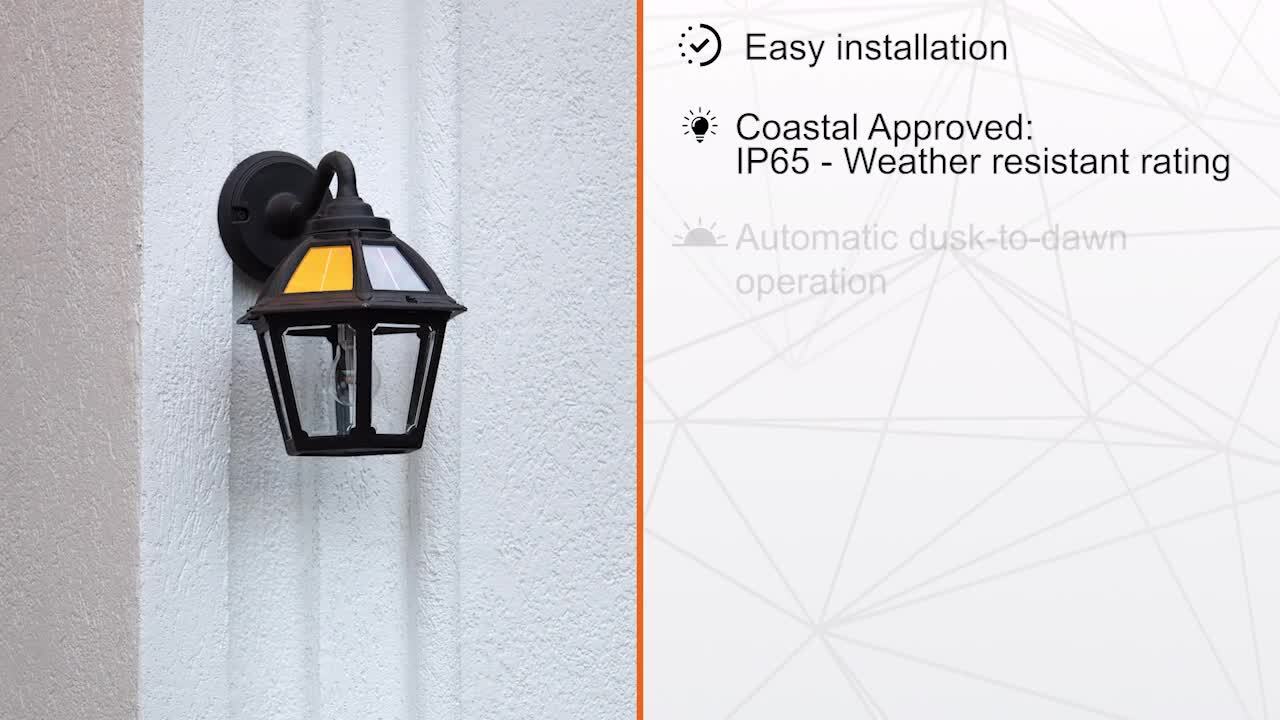 Polaris Solar Medium 1-Light Black Resin LED Outdoor Post Light and Bollard Lamp Post with Warm-White GS LED Bulb