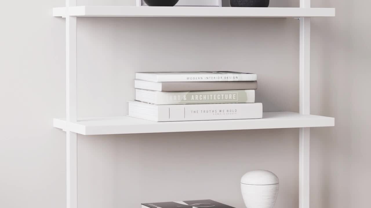 Zeta Metal Shelves Invisible Wall Mount Bookshelves, White, Set of 6