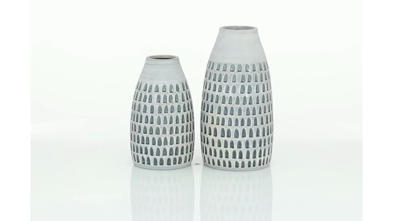 Set of 3 Vases in 3 Different Colours 3 Interlocking Vases Black Silver or White 