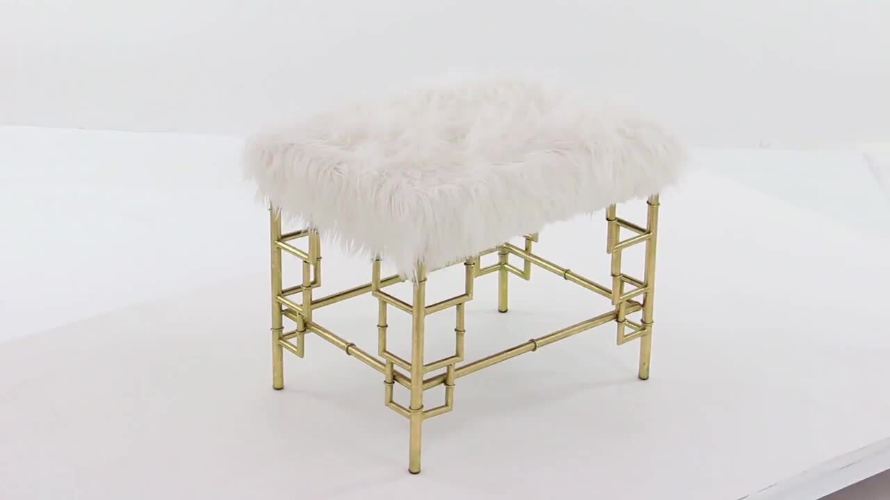 Gold Faux Fur Stool selling