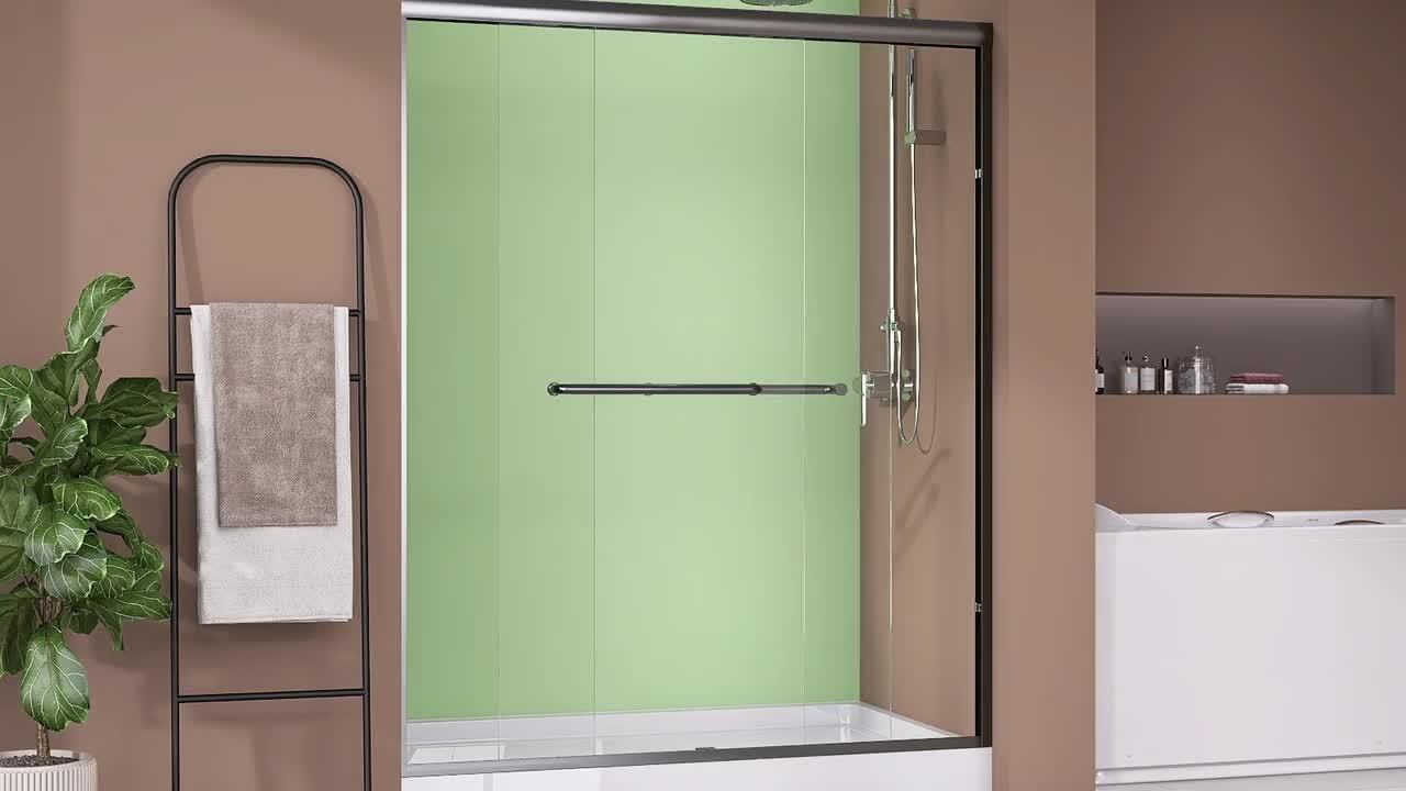 Zeafive 50 to 54 in. W x 72 in. H Double Sliding Shower Door Matte