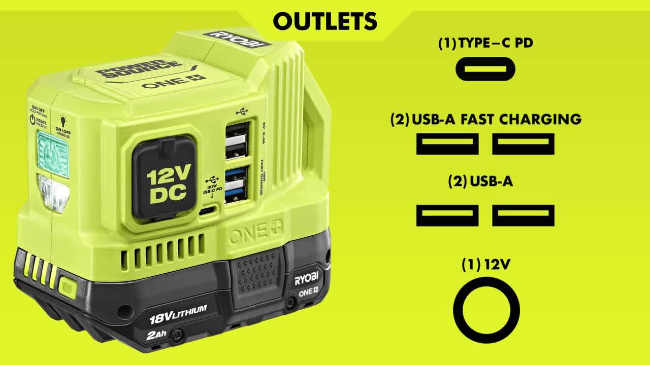RYOBI 150-Watt Power Source for ONE+ 18V Battery (Tool Only) RYi150BG - The  Home Depot