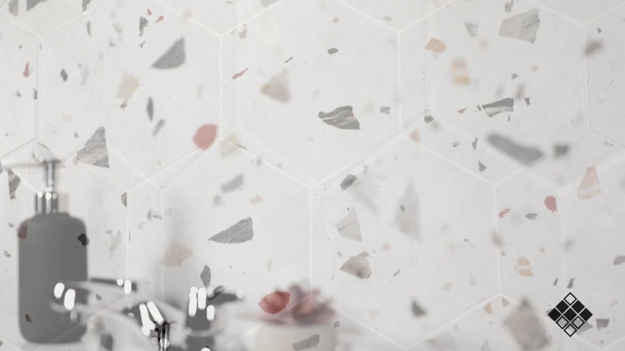 Merola Tile Sonar Hex White 8-5/8 in. x 9-7/8 in. Porcelain Floor