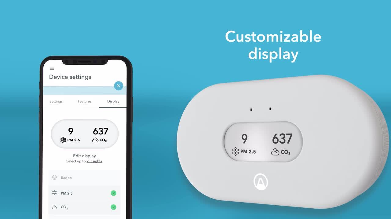 View Plus Battery Operated Complete Smart Indoor Air Quality Monitor with  PM2.5, CO2 and Radon