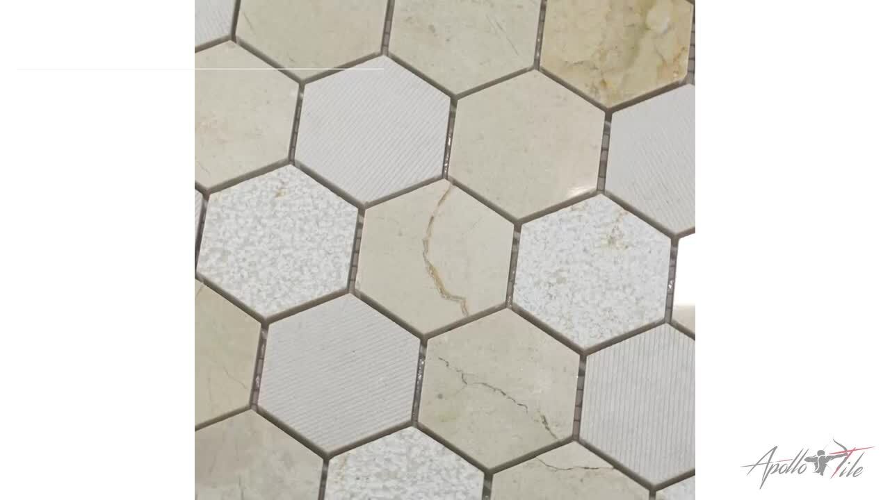 Apollo Tile (Sample) Sparta Gray 4-in x 4-in Polished Marble Basketweave Patterned Floor and Wall Tile