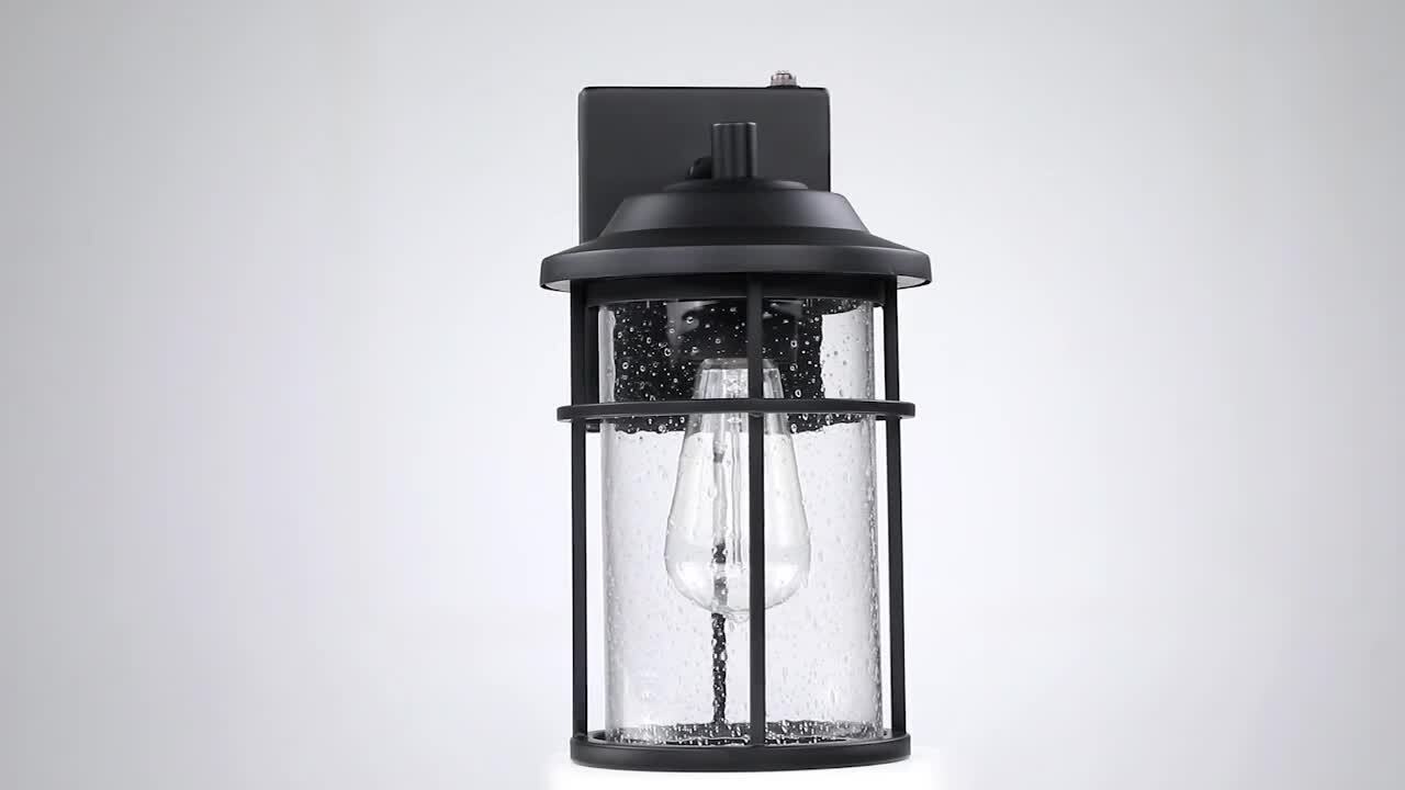 Pia Ricco 1-Light Black Outdoor Wall Lantern E26 Base Max 60-Watt (4-Pack)