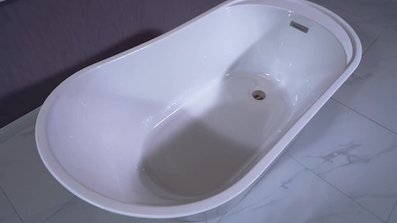Union 67 in. Acrylic FlatBottom Double Slipper Bathtub with Polished Chrome Overflow and Drain Included in White Union 67 in. Acrylic FlatBottom Double Slipper Bathtub with Polished Chrome Overflow and Drain Included in White