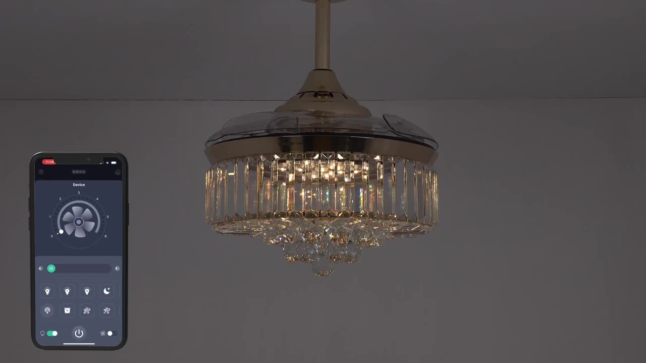 ANTOINE 36 in. Integrated LED Indoor Gold Crystal Chandelier