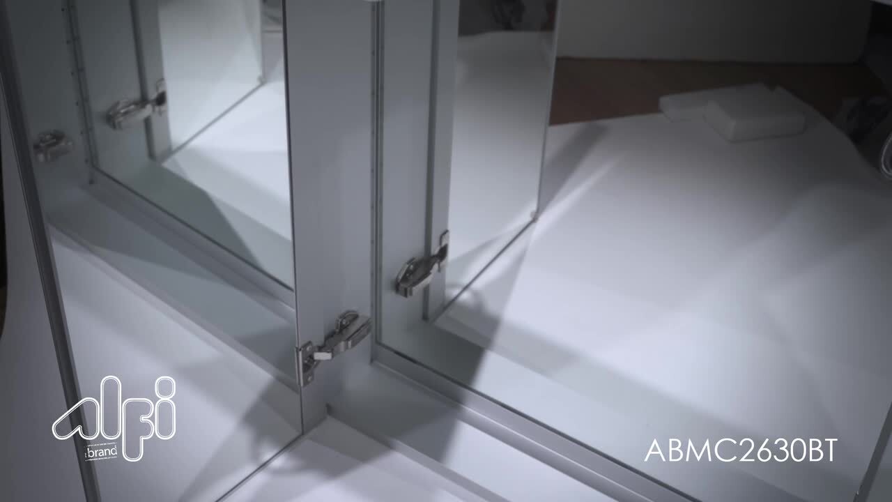 ALFI BRAND 26 in. W x 30 in. H Frameless Recessed or Surface Mount Medicine Cabinet with LED Light and Bluetooth