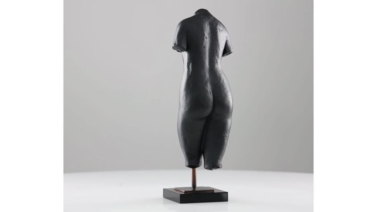 Litton Lane 5 in. x 14 in. Black Polystone Woman Sculpture 043761