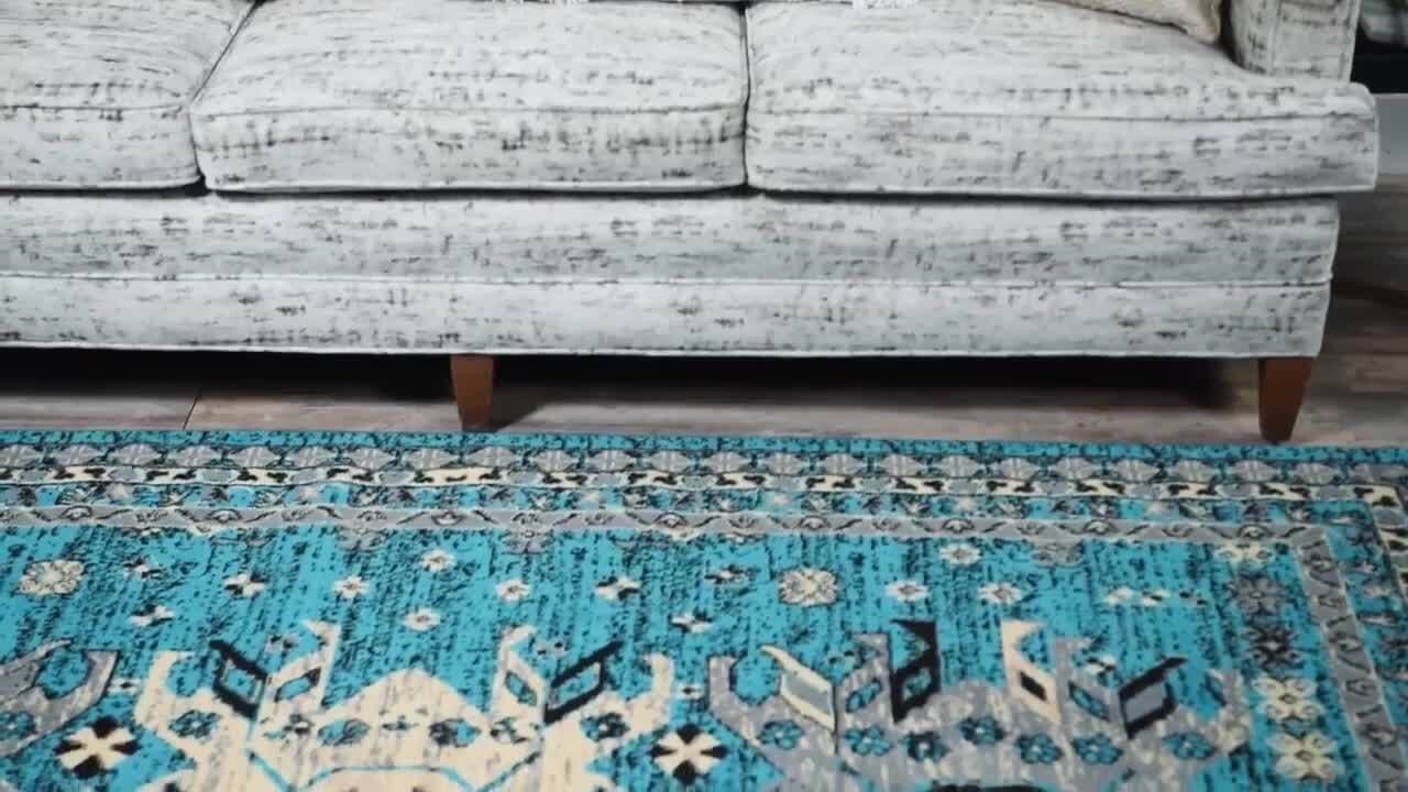 Unique Loom Oasis Taftan Gray 3' x 16' 5 Runner Rug