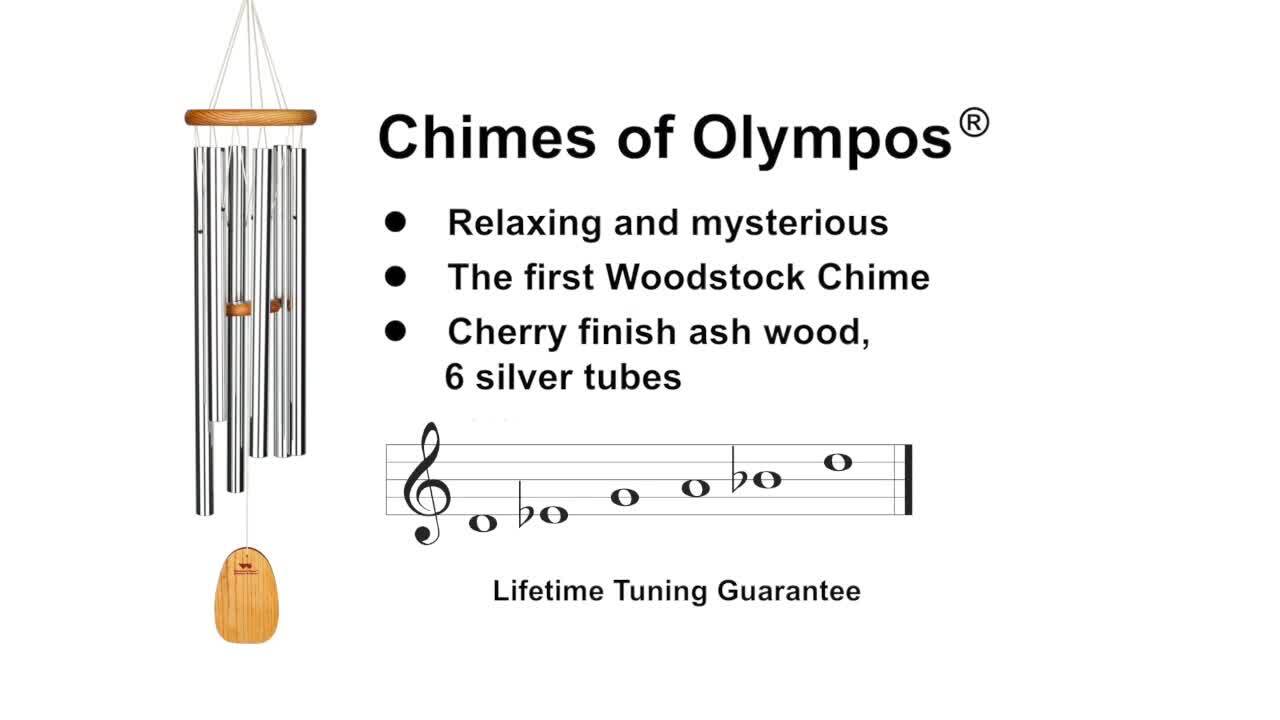 Signature Collection, Chimes of Olympos, 36 in. Silver Wind Chime OWS