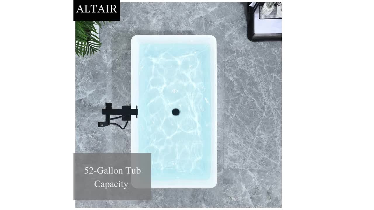Altair Regina 51 in. Acrylic Flatbottom Soaking Bathtub in Matte