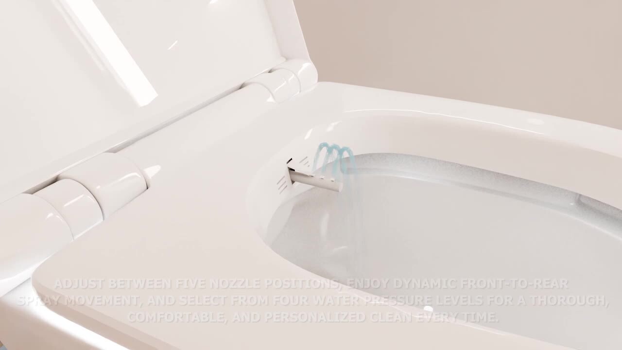 Streamline LT-389 Tankless Elongated Smart Bidet Toilet with Auto Flush