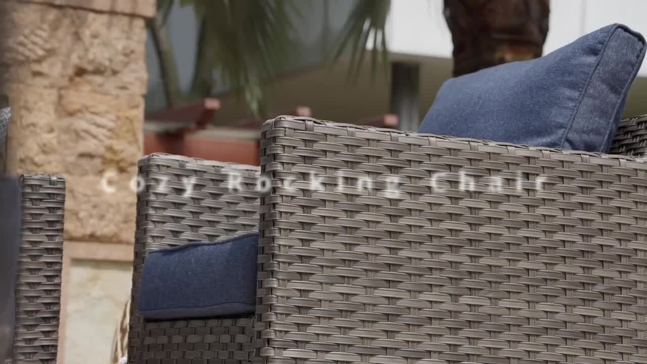 XIZZI Megon Holly Gray 8-Piece Wicker Patio Conversation XIZZI Megon Holly Gray 8-Piece Wicker Patio Conversation